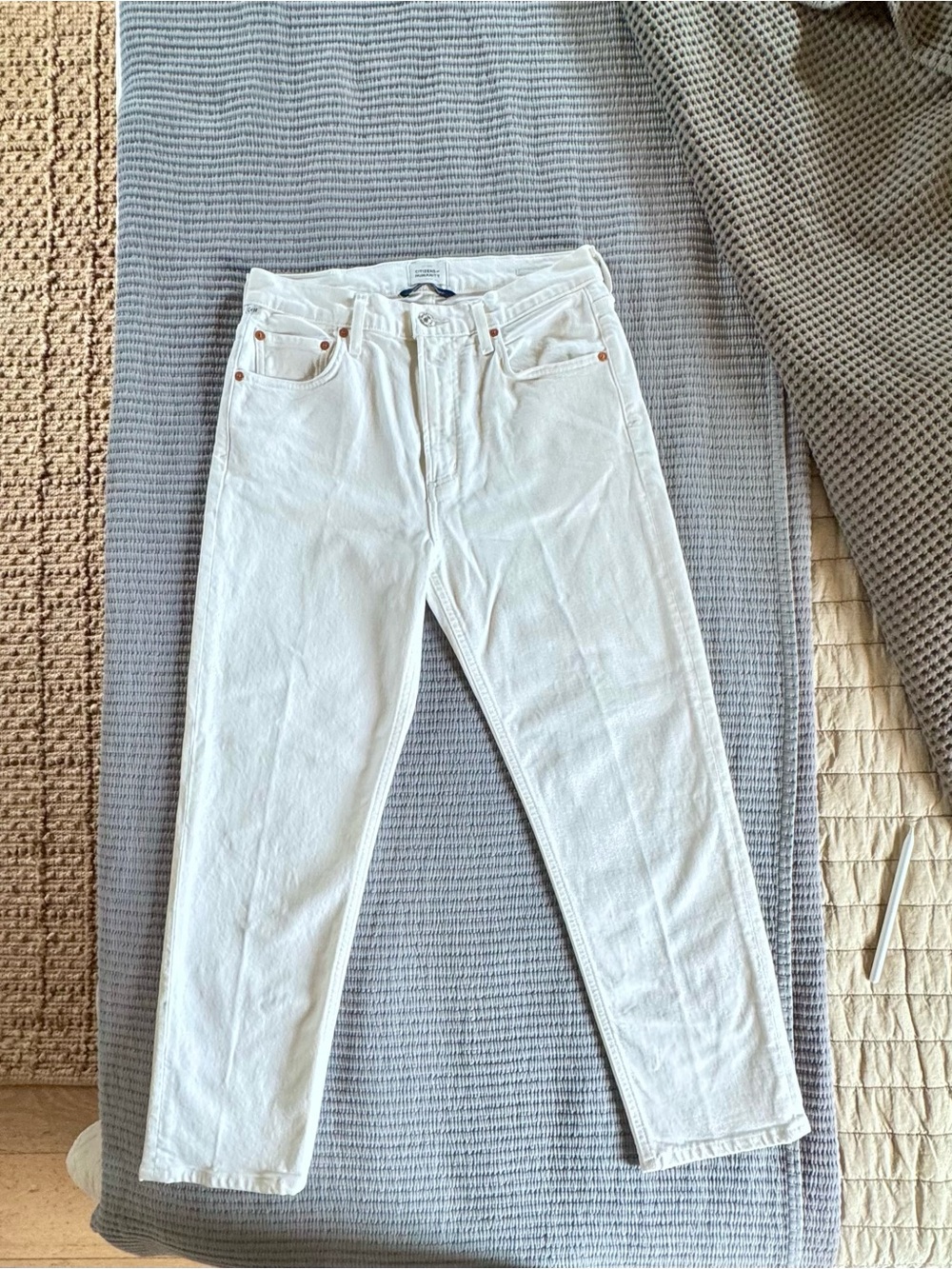 Citizens Of Humanity White ISOLA Straight Jeans